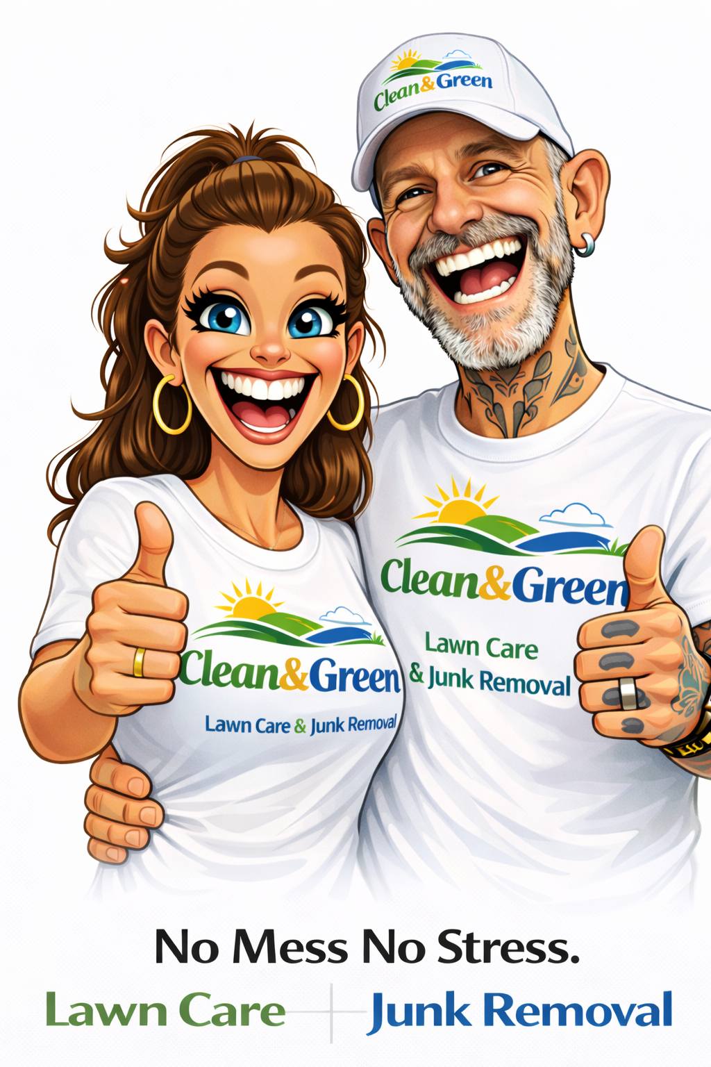 Clean and Green owners giving thumbs up