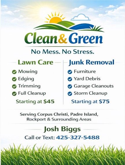 Clean and Green logo and service overview